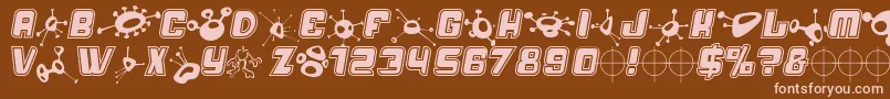 Alm Font – Pink Fonts on Brown Background