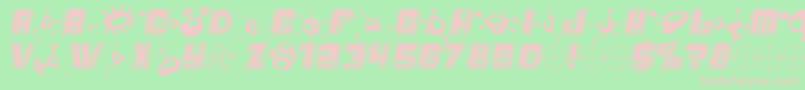 Alm Font – Pink Fonts on Green Background