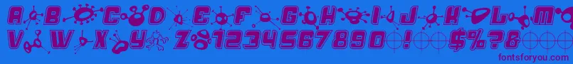 Alm Font – Purple Fonts on Blue Background