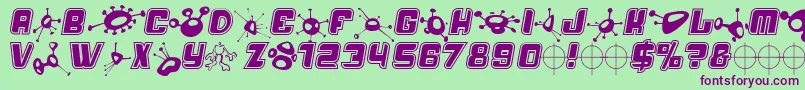 Alm Font – Purple Fonts on Green Background