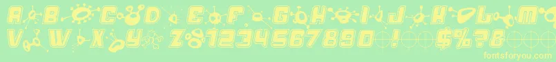 Alm Font – Yellow Fonts on Green Background