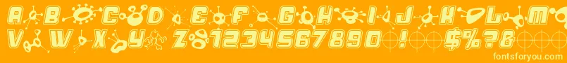 Alm Font – Yellow Fonts on Orange Background