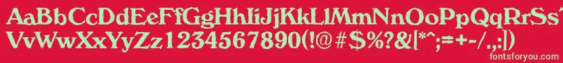 VeronaantiqueBold Font – Green Fonts on Red Background