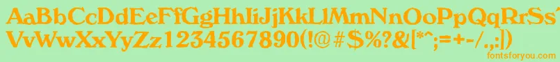 VeronaantiqueBold Font – Orange Fonts on Green Background