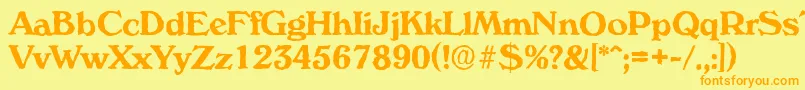 VeronaantiqueBold Font – Orange Fonts on Yellow Background