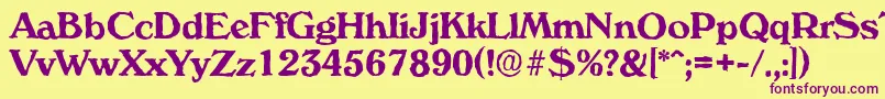 VeronaantiqueBold Font – Purple Fonts on Yellow Background