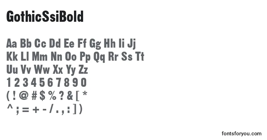 Шрифт GothicSsiBold – алфавит, цифры, специальные символы