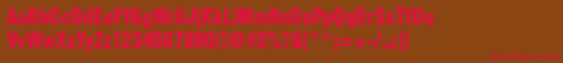 フォントGothicSsiBold – 赤い文字が茶色の背景にあります。