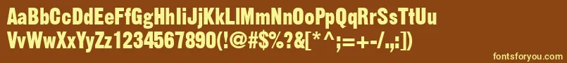 GothicSsiBold-Schriftart – Gelbe Schriften auf braunem Hintergrund
