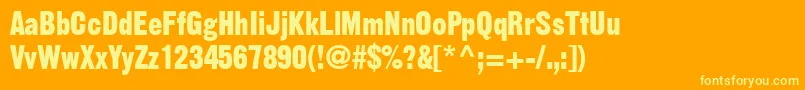 GothicSsiBold-Schriftart – Gelbe Schriften auf orangefarbenem Hintergrund