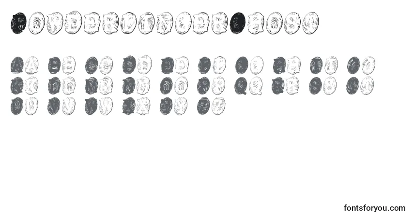 Fuente PowderfingerGhost - alfabeto, números, caracteres especiales