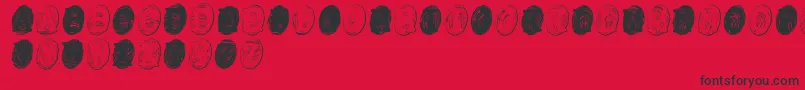 PowderfingerGhost-Schriftart – Schwarze Schriften auf rotem Hintergrund
