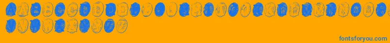 PowderfingerGhost Font – Blue Fonts on Orange Background