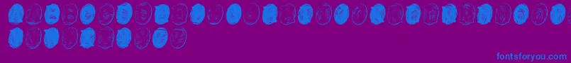 PowderfingerGhost Font – Blue Fonts on Purple Background