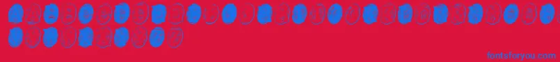 PowderfingerGhost Font – Blue Fonts on Red Background