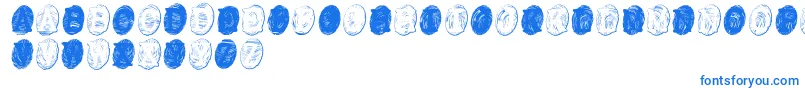 PowderfingerGhost-Schriftart – Blaue Schriften auf weißem Hintergrund