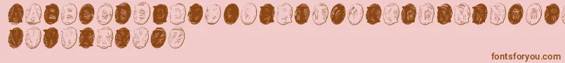 PowderfingerGhost-Schriftart – Braune Schriften auf rosa Hintergrund