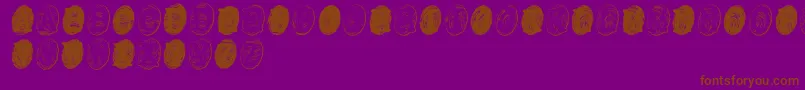 PowderfingerGhost Font – Brown Fonts on Purple Background