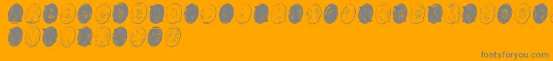 PowderfingerGhost Font – Gray Fonts on Orange Background