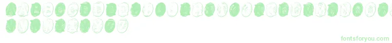PowderfingerGhost-Schriftart – Grüne Schriften auf weißem Hintergrund