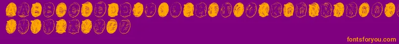 PowderfingerGhost Font – Orange Fonts on Purple Background