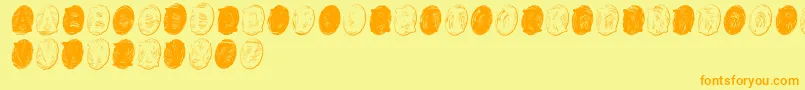 PowderfingerGhost-Schriftart – Orangefarbene Schriften auf gelbem Hintergrund