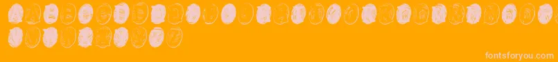 PowderfingerGhost-Schriftart – Rosa Schriften auf orangefarbenem Hintergrund