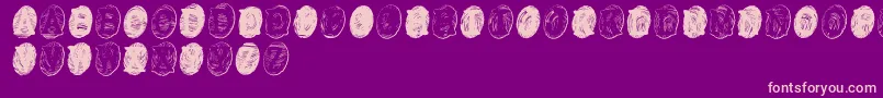 PowderfingerGhost-Schriftart – Rosa Schriften auf violettem Hintergrund