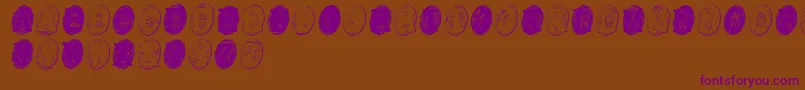 PowderfingerGhost-Schriftart – Violette Schriften auf braunem Hintergrund