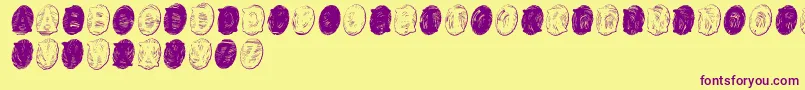 Шрифт PowderfingerGhost – фиолетовые шрифты на жёлтом фоне