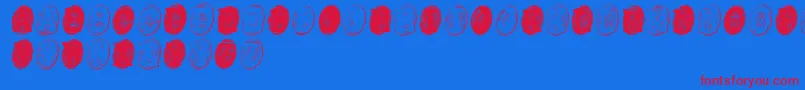 PowderfingerGhost Font – Red Fonts on Blue Background