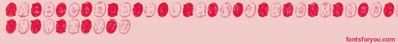 PowderfingerGhost Font – Red Fonts on Pink Background