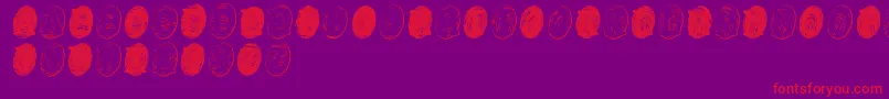 PowderfingerGhost Font – Red Fonts on Purple Background