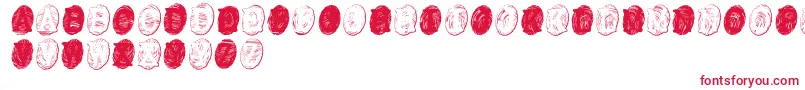 PowderfingerGhost-Schriftart – Rote Schriften auf weißem Hintergrund