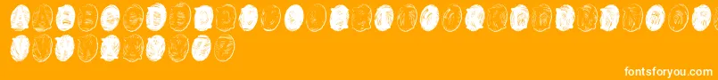 Шрифт PowderfingerGhost – белые шрифты на оранжевом фоне