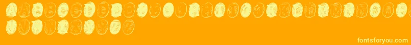 Шрифт PowderfingerGhost – жёлтые шрифты на оранжевом фоне