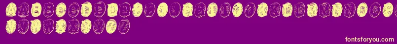 Шрифт PowderfingerGhost – жёлтые шрифты на фиолетовом фоне