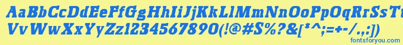 BoskoItalic Font – Blue Fonts on Yellow Background