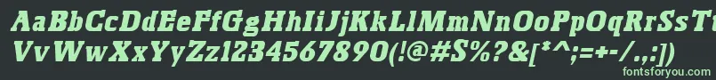 BoskoItalic-fontti – vihreät fontit mustalla taustalla