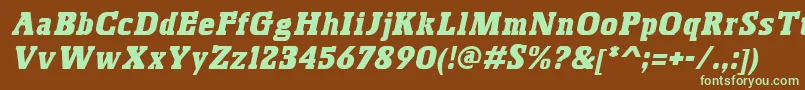 BoskoItalic Font – Green Fonts on Brown Background