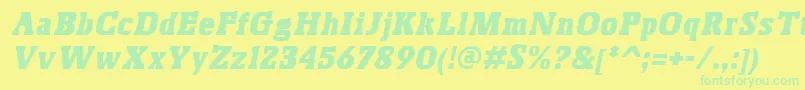 Шрифт BoskoItalic – зелёные шрифты на жёлтом фоне