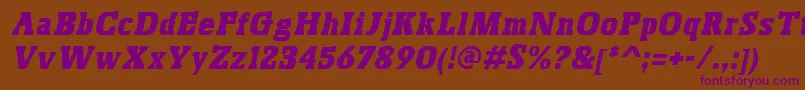 BoskoItalic Font – Purple Fonts on Brown Background