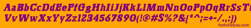 BoskoItalic Font – Purple Fonts on Orange Background