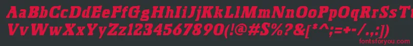 フォントBoskoItalic – 黒い背景に赤い文字