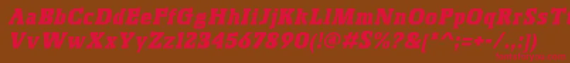 BoskoItalic Font – Red Fonts on Brown Background