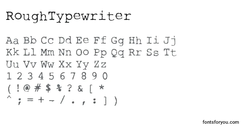 Fuente RoughTypewriter - alfabeto, números, caracteres especiales