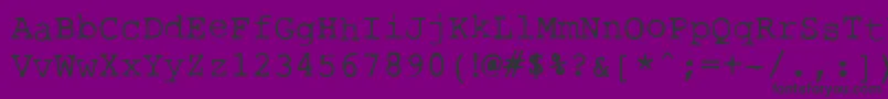 Fonte RoughTypewriter – fontes pretas em um fundo violeta