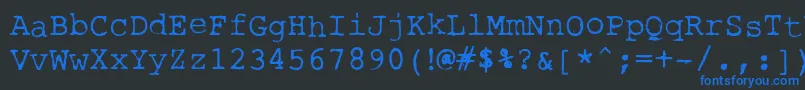 Więcej informacji o czcionce RoughTypewriter Czcionka RoughTypewriter – niebieskie czcionki na czarnym tle