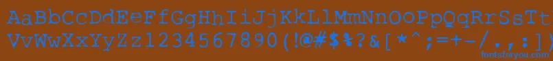 Czcionka RoughTypewriter – niebieskie czcionki na brązowym tle