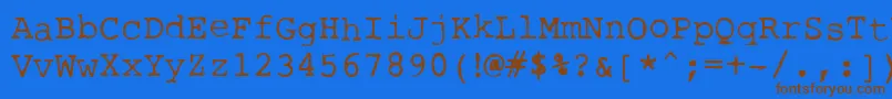 RoughTypewriter-Schriftart – Braune Schriften auf blauem Hintergrund